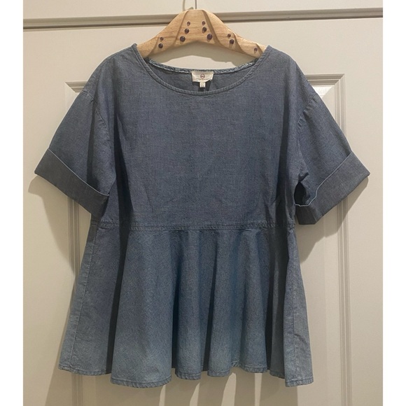 AG Adriano Goldschmied Chambray Pelpum Top - Picture 3 of 5